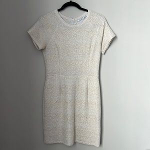 White and Gold Fitted Mini Dress